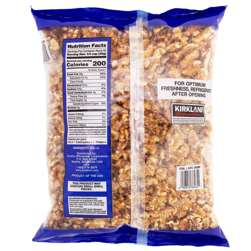 Walnut Halves, 3 lbs - Nutritious, Heart-Healthy Snack with Rich, Nutty Flavor, Perfect for Baking, Cooking, Salads, and Snacking, Kosher, Resealable Bag for Freshness